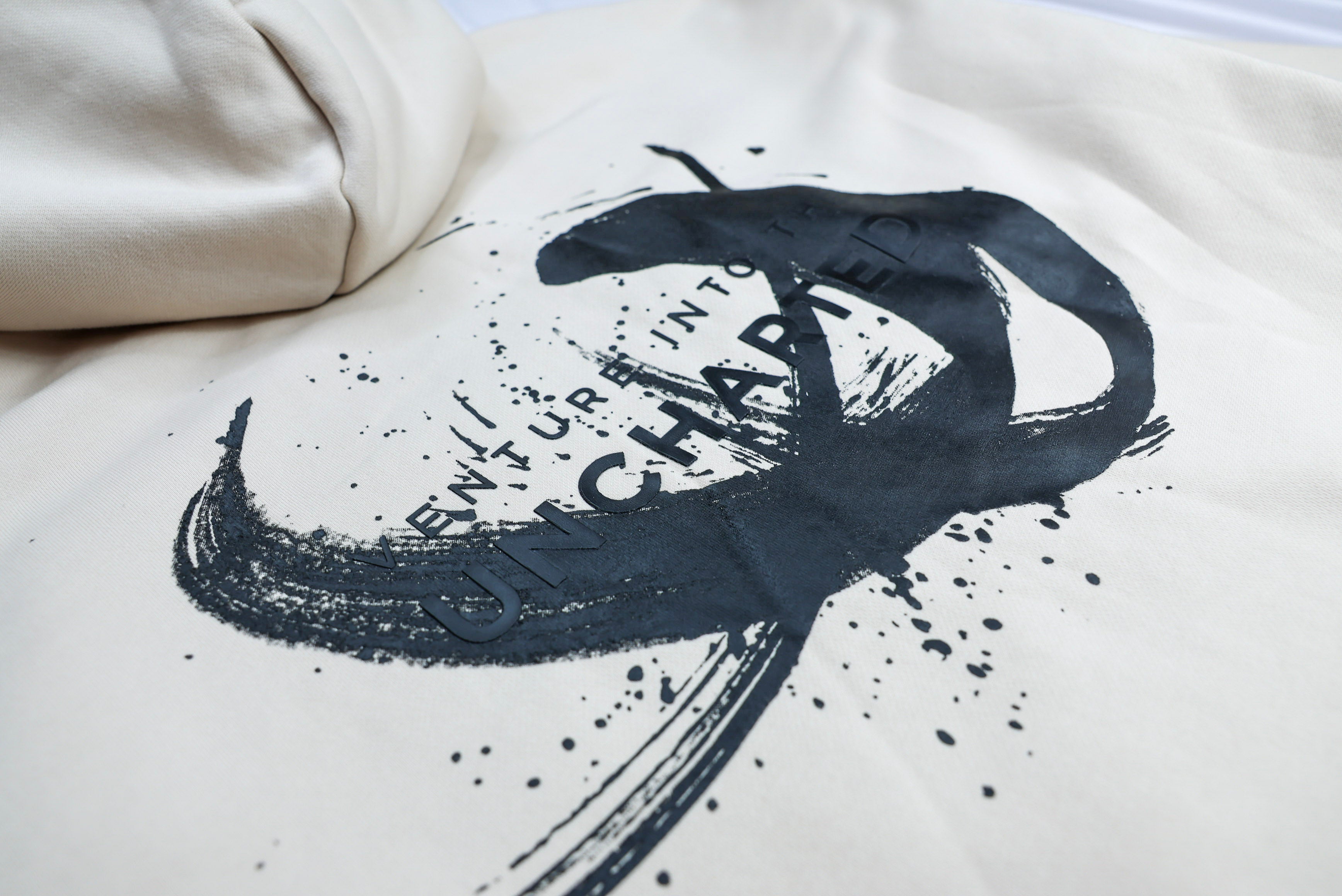 Black Brush Oversized Hoodie