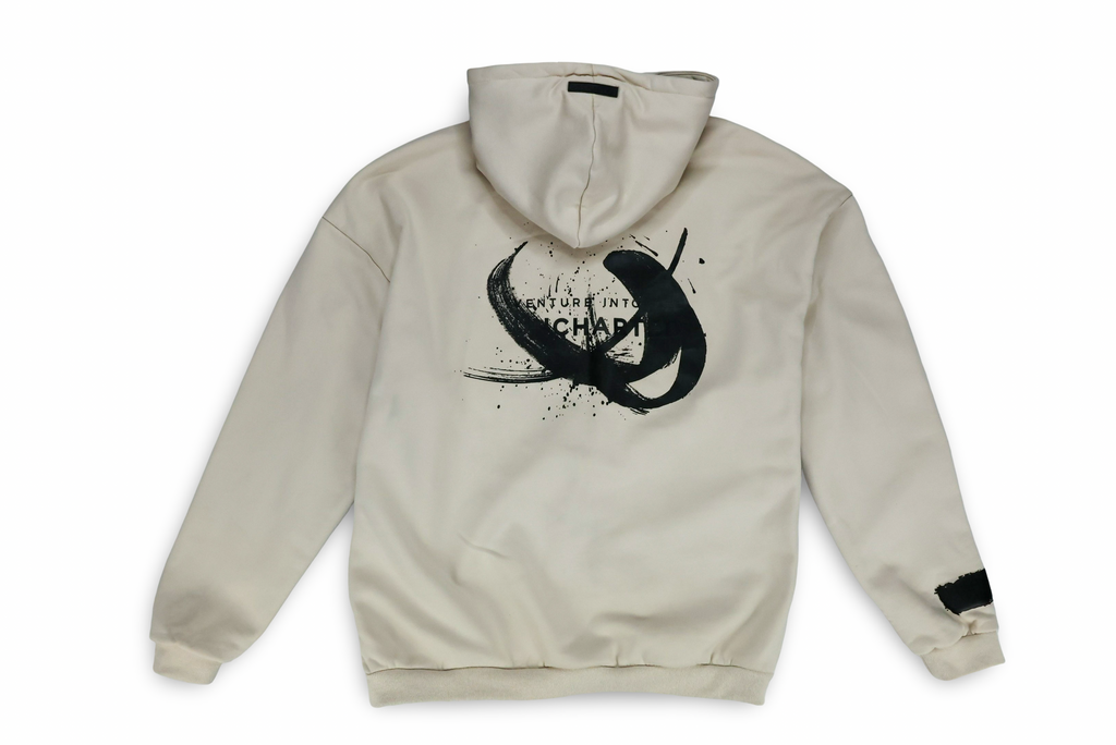 Black Brush Oversized Hoodie