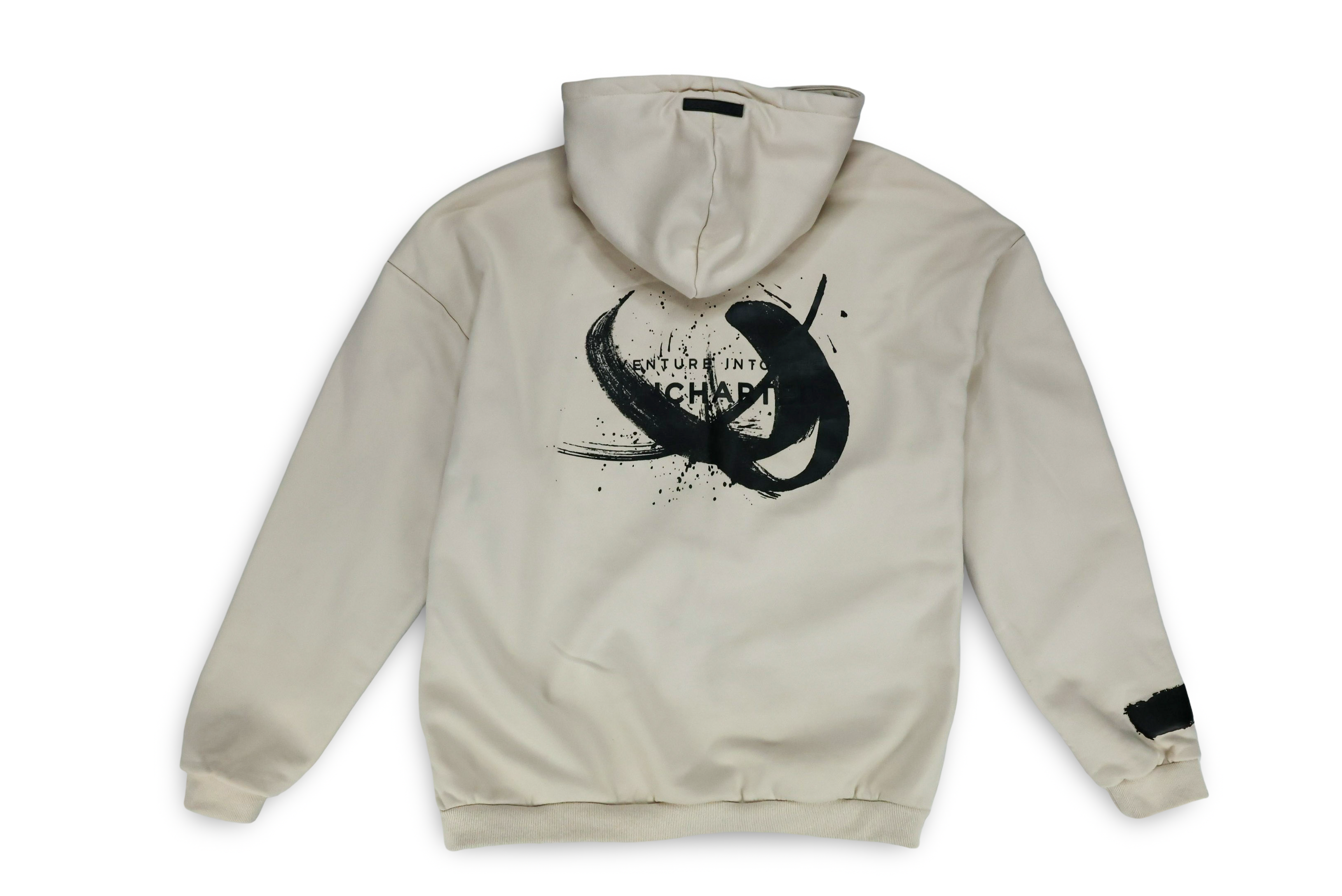 Black Brush Oversized Hoodie